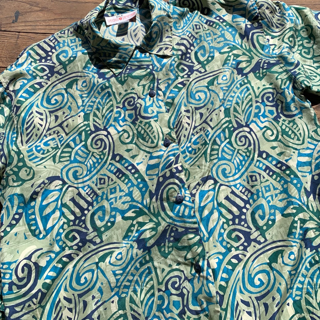 80s Fun Patterned Silk Button Down